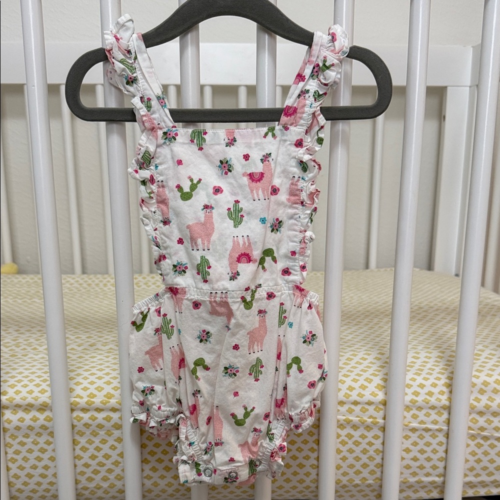 Adorable Llama Print Kids One Piece